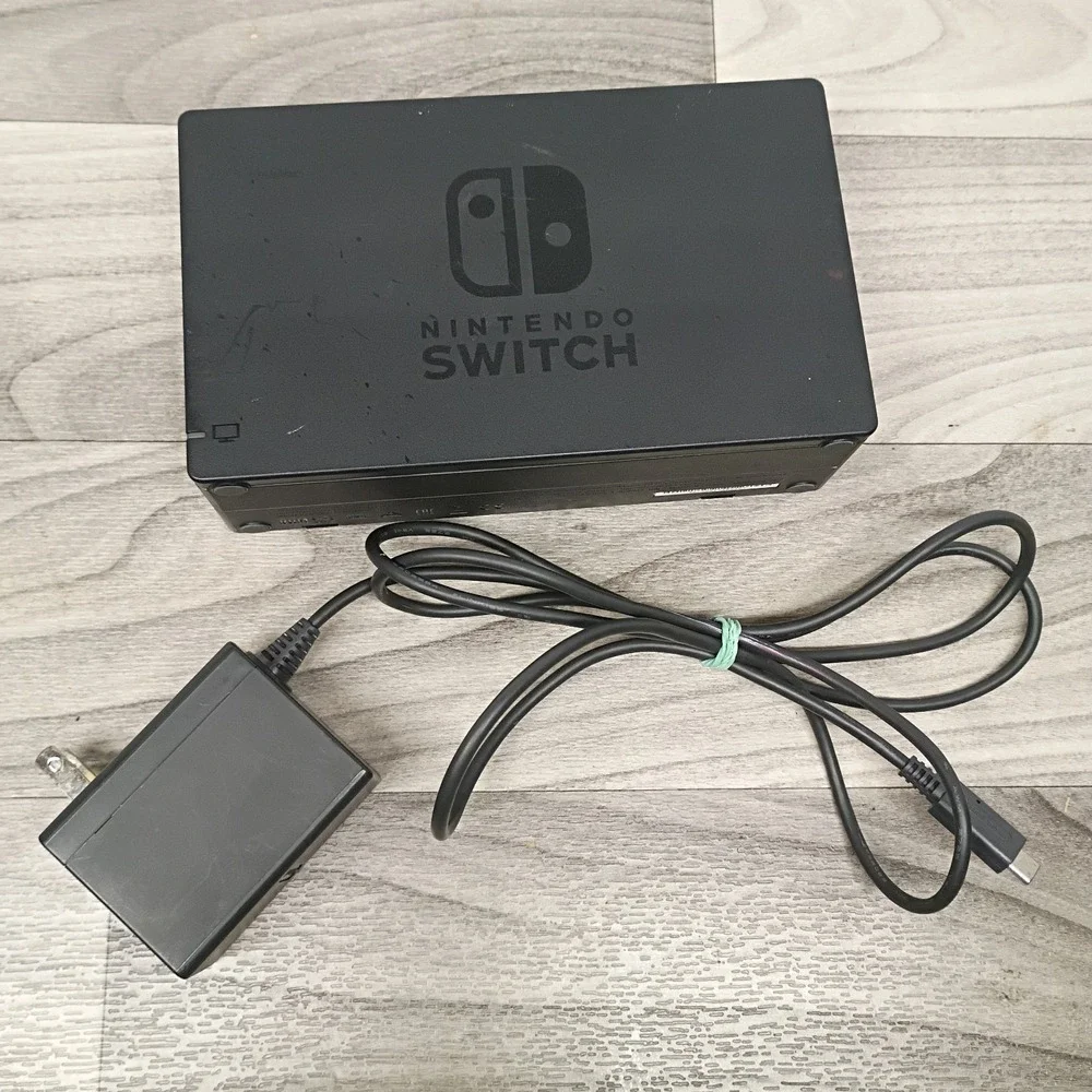Nintendo HAC007 Switch Dock Set Black & Charge Cord All OEM - Tested